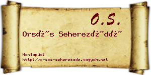 Orsós Seherezádé névjegykártya