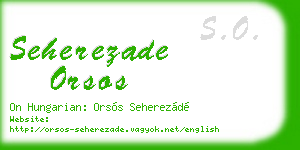 seherezade orsos business card