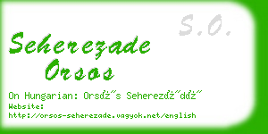 seherezade orsos business card